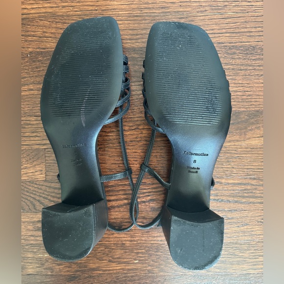 Reformation: Eleonora Sling Back Block Heel Sandal in BLACK (Size 8) - Picture 4 of 5
